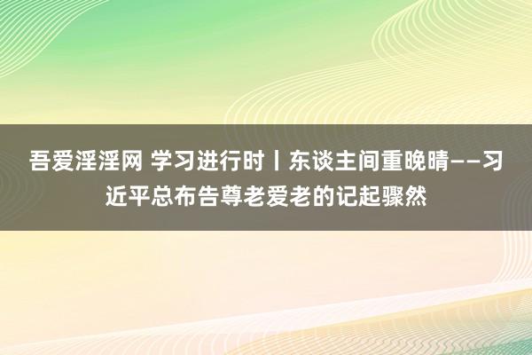 吾爱淫淫网 学习进行时丨东谈主间重晚晴——习近平总布告尊老爱老的记起骤然