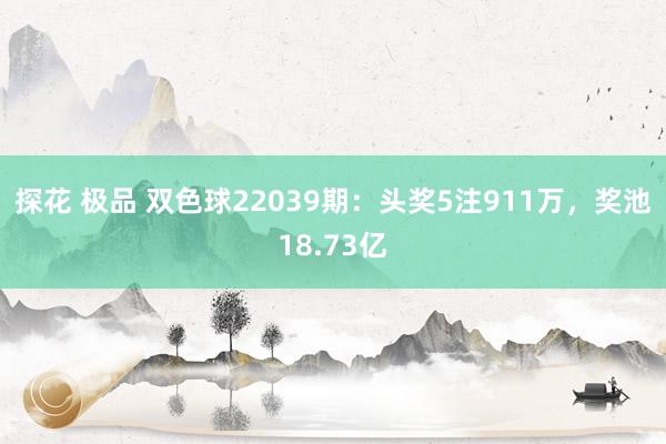 探花 极品 双色球22039期：头奖5注911万，奖池18.73亿